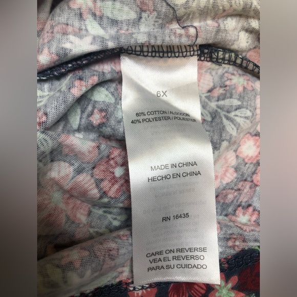 Nannette set of 2 long sleeve tops, floral/blue/pink/gold, 6X - Picture 9 of 10